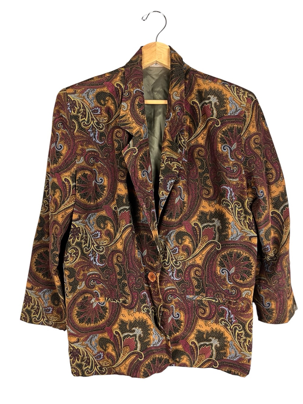 Talbots Silk Blazer Paisleys Autumn Tones Size 8